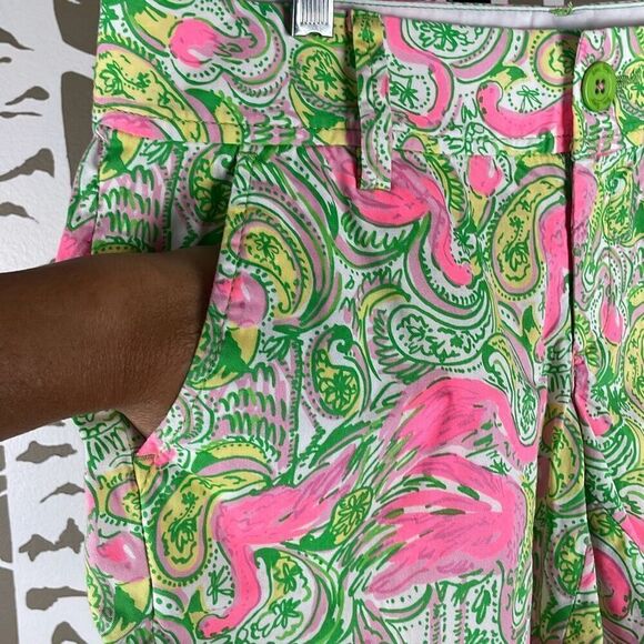 Lilly Pulitzer 5" Callahan Stretch Short Hot Wings Flamingo Print 2 - Picture 3 of 7